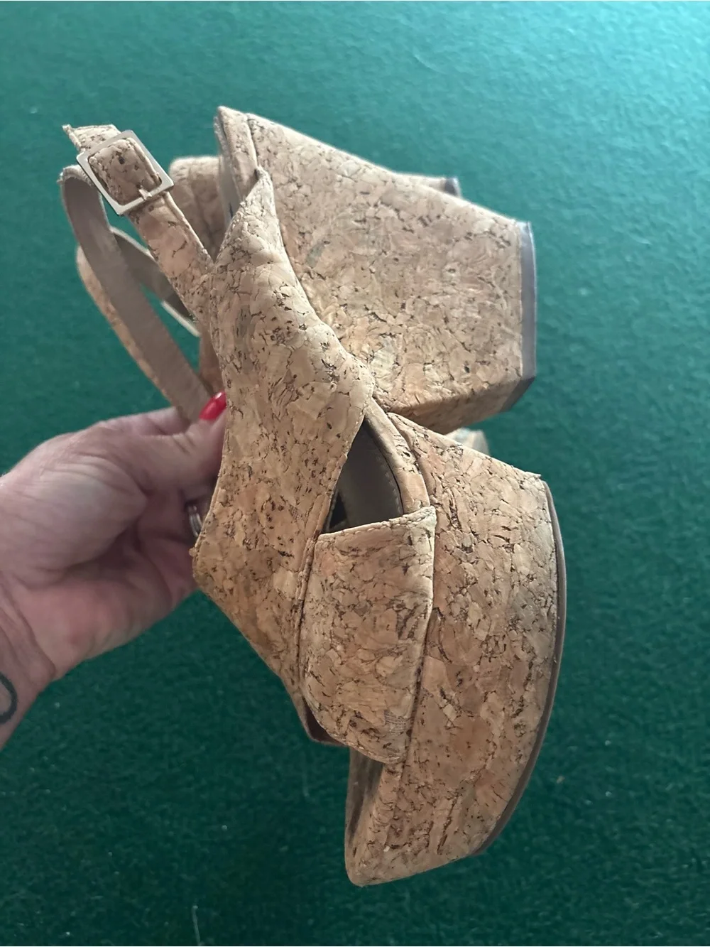DVF NATURAL CORK Liberty Platform Sandal Sz: 7
